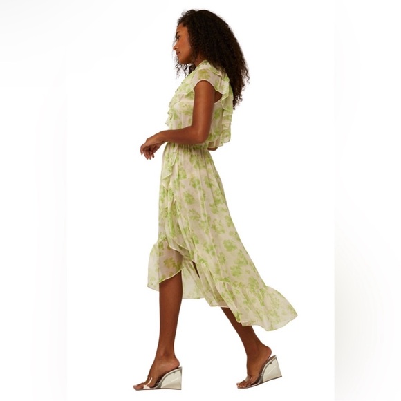 Misa LA Small NWT Elegant Green Floral One-Shoulder Dress - Picture 4 of 5